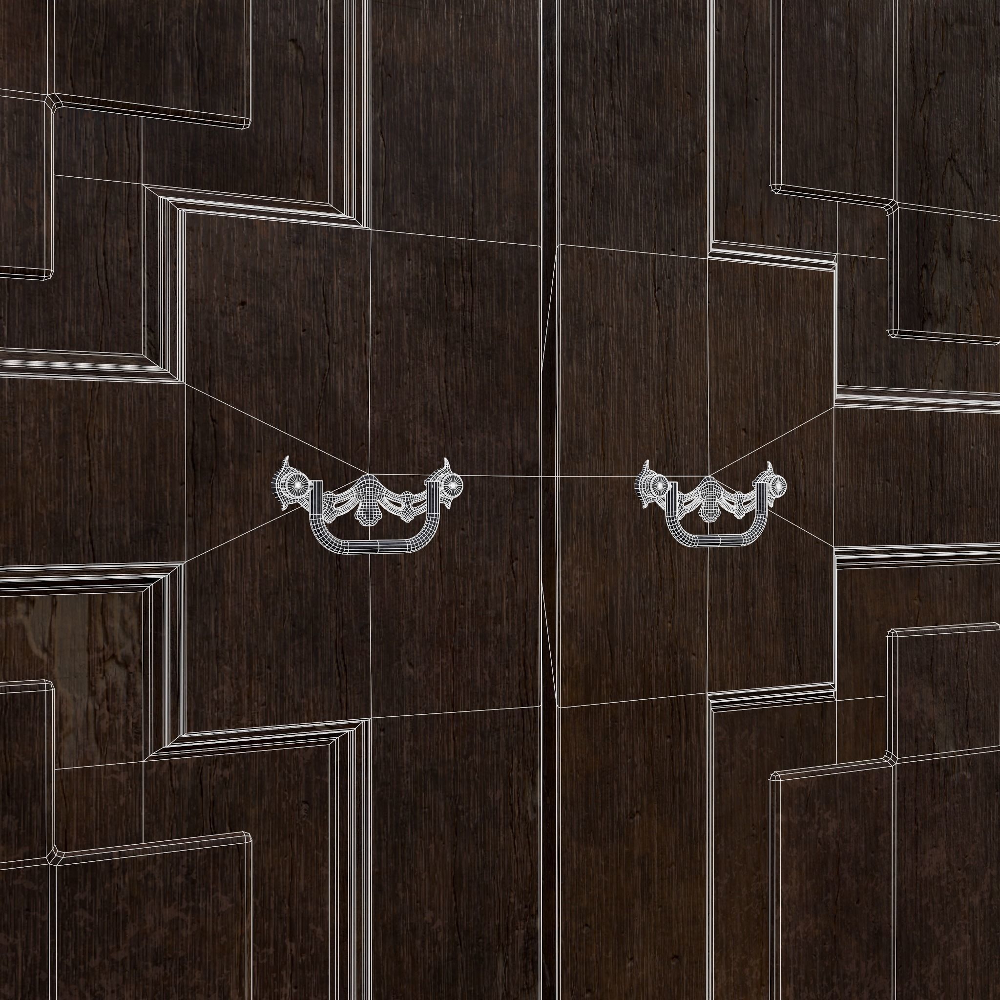 Rustic Wooden Kitchen Furniture Pack 3D Model Collection_37