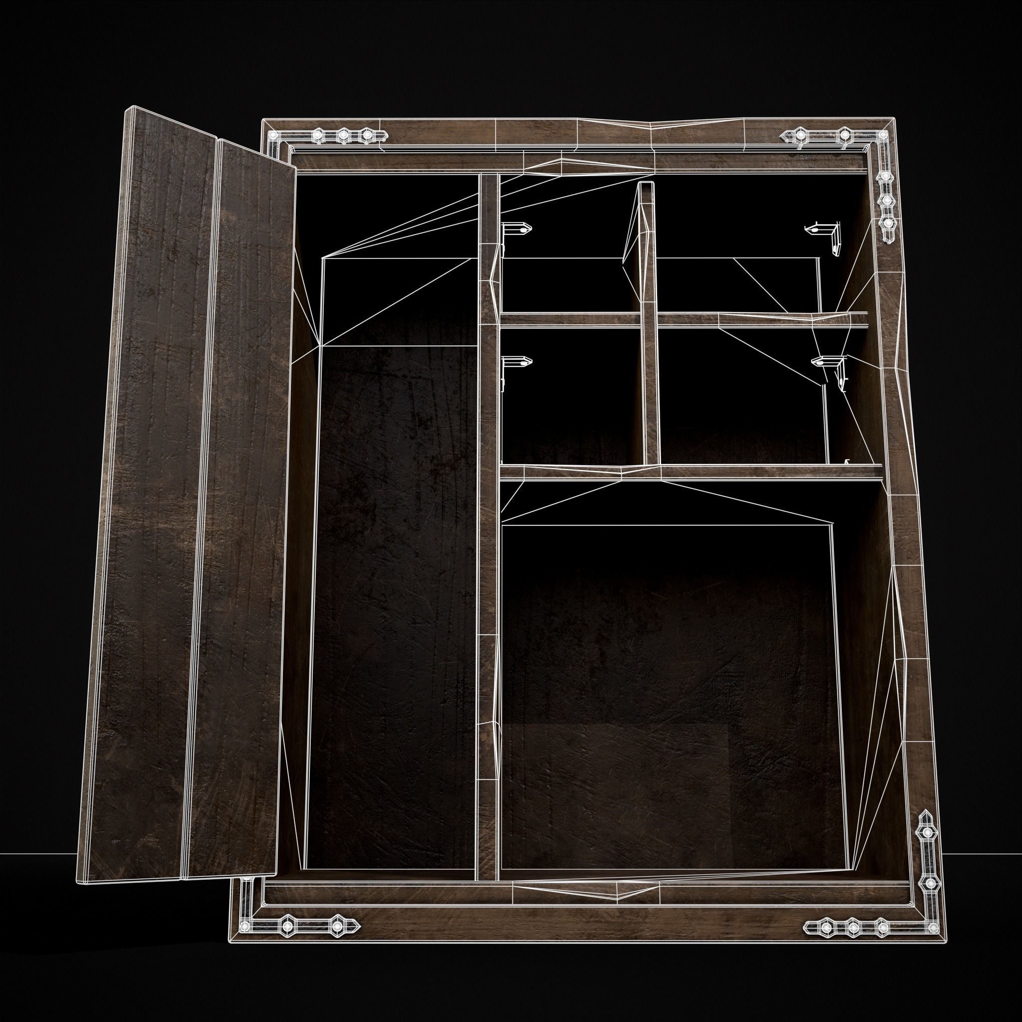 Rustic Wooden Kitchen Furniture Pack 3D Model Collection_31