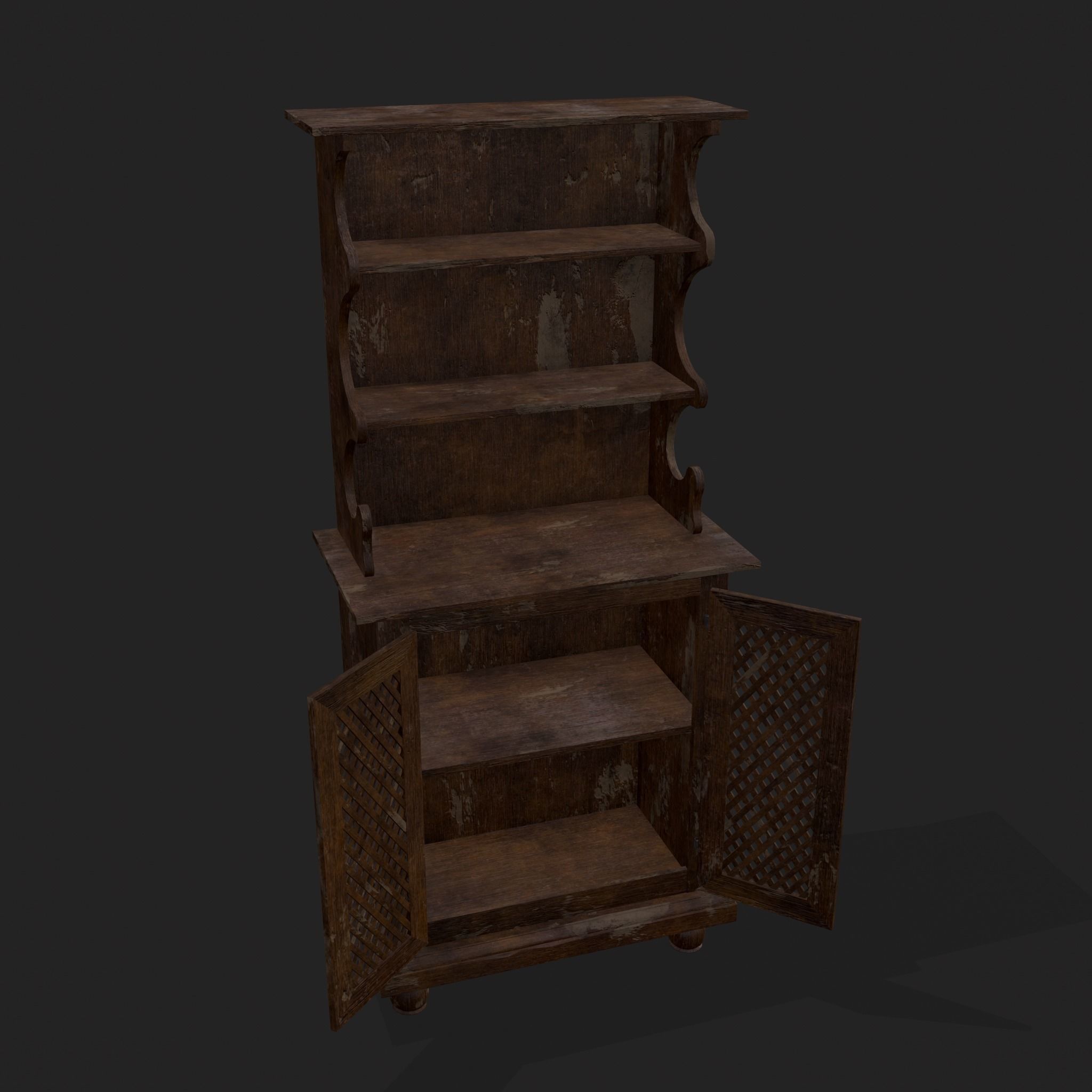 Rustic Wooden Kitchen Furniture Pack 3D Model Collection_48