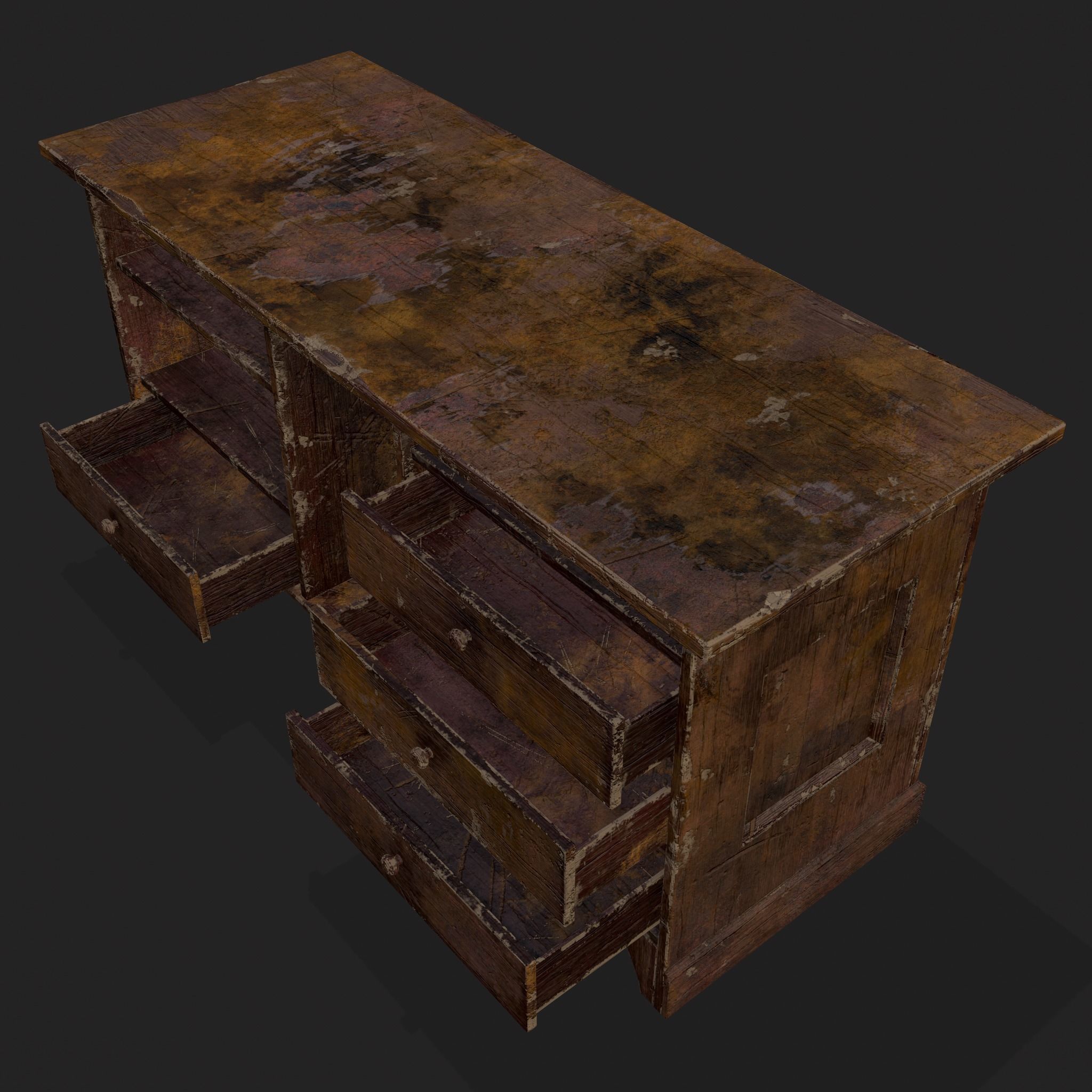 Rustic Wooden Kitchen Furniture Pack 3D Model Collection_56