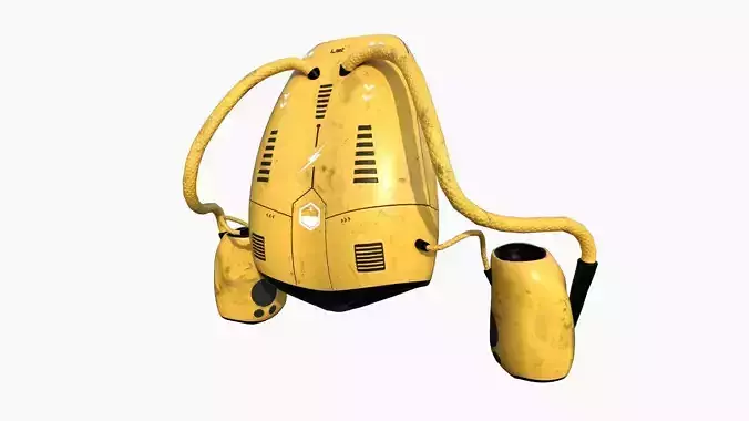 Jetpack I05 Black Yellow - SciFi Character Design Low-poly 3D model