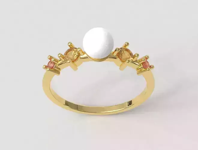 Pearl and Gemstones Ring
