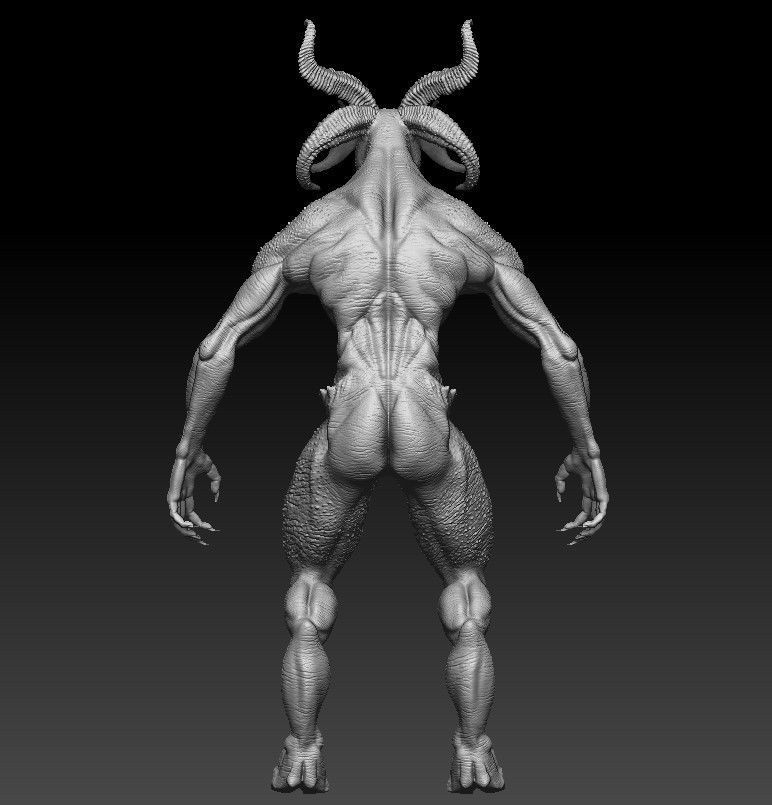 Goat Demon Satan 3D Model High Poly 3D model_3
