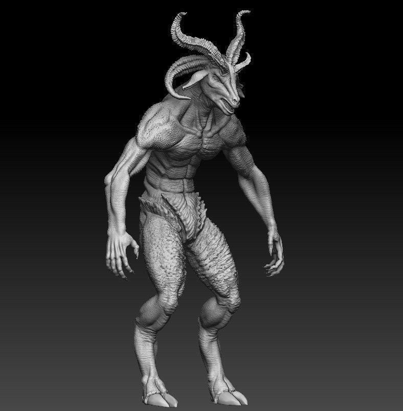 Goat Demon Satan 3D Model High Poly 3D model_4