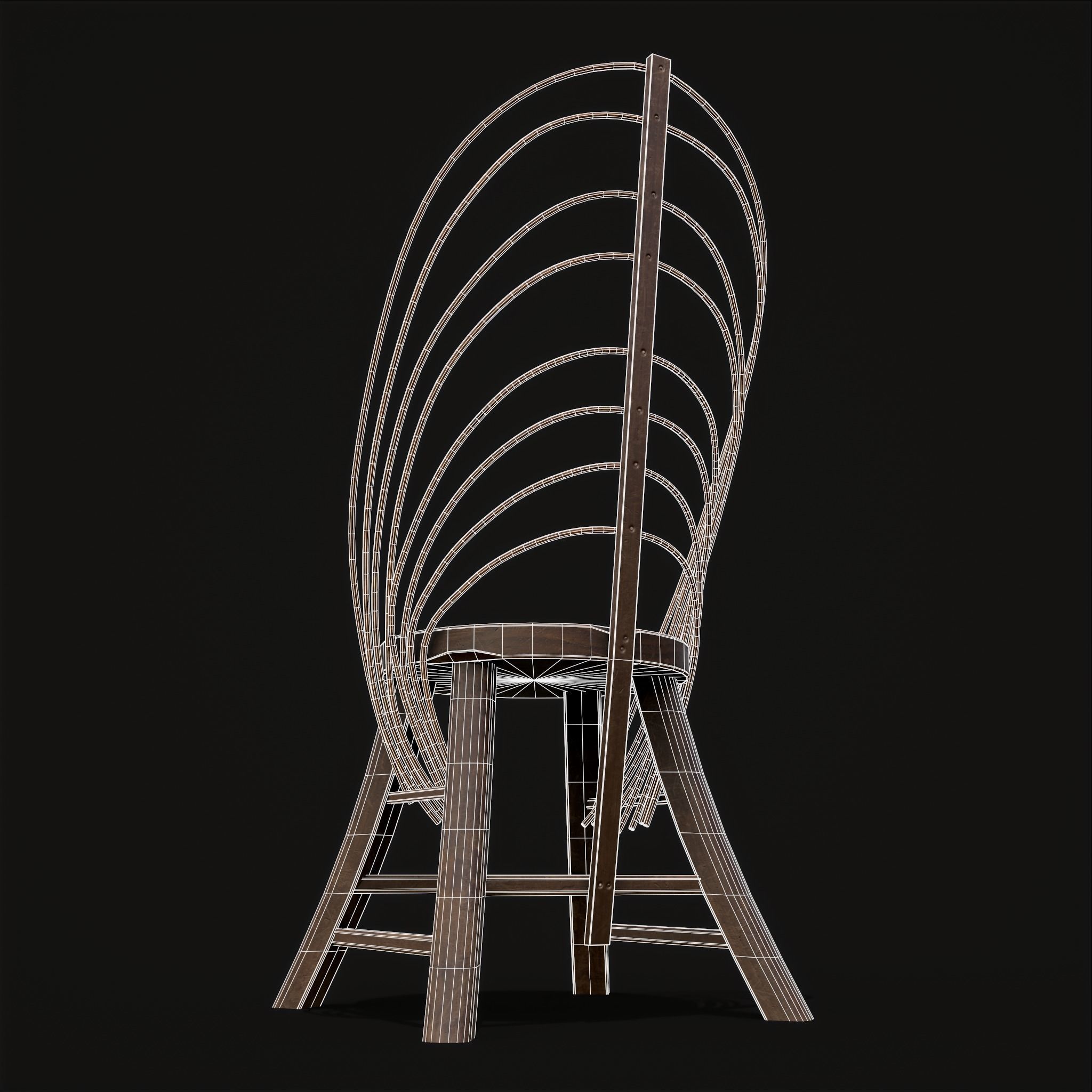 Rustic Table and Bent Stick Chairs 3D Model Collection_21