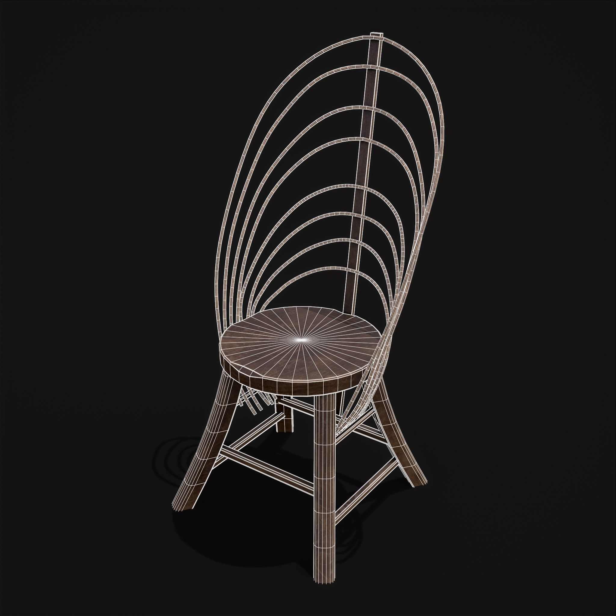 Rustic Table and Bent Stick Chairs 3D Model Collection_15