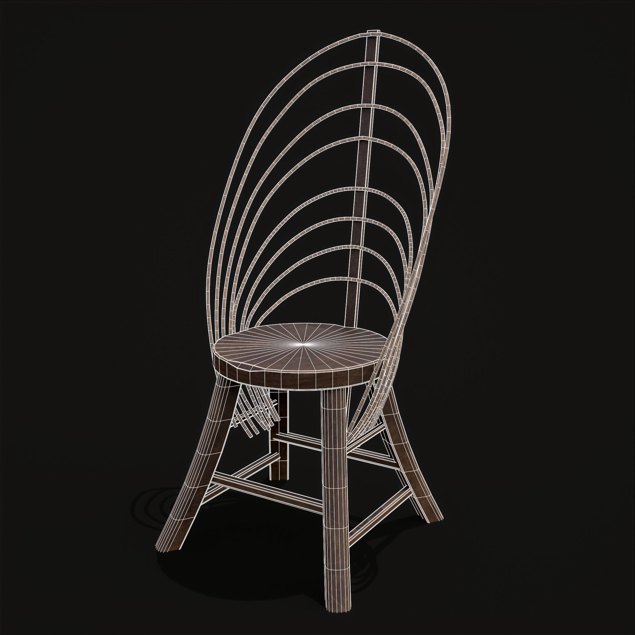 Rustic Table and Bent Stick Chairs 3D Model Collection_25