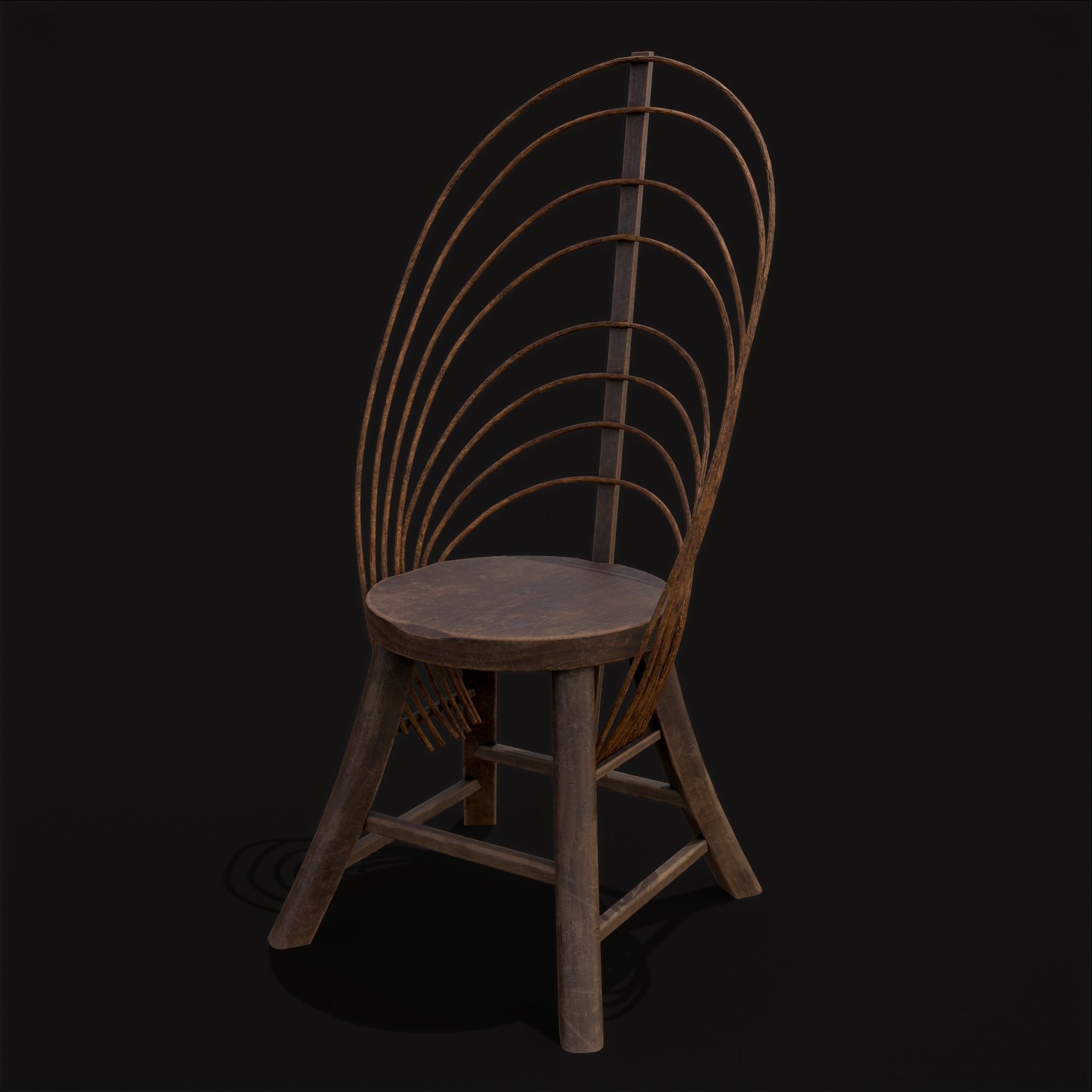 Rustic Table and Bent Stick Chairs 3D Model Collection_24