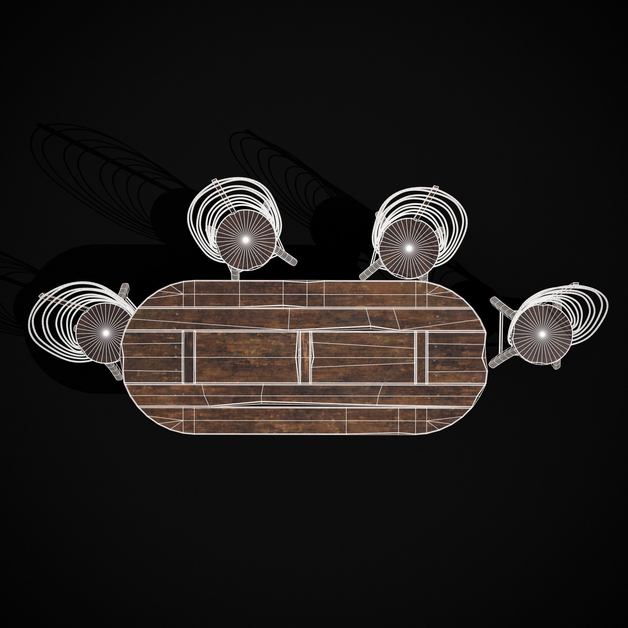 Rustic Table and Bent Stick Chairs 3D Model Collection_11