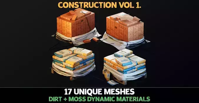 Construction Props - Vol 1 - UE4 UE5 Low-poly 3D model