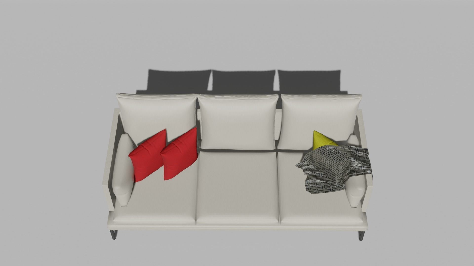 counch sofa with pillows Free 3D model_2