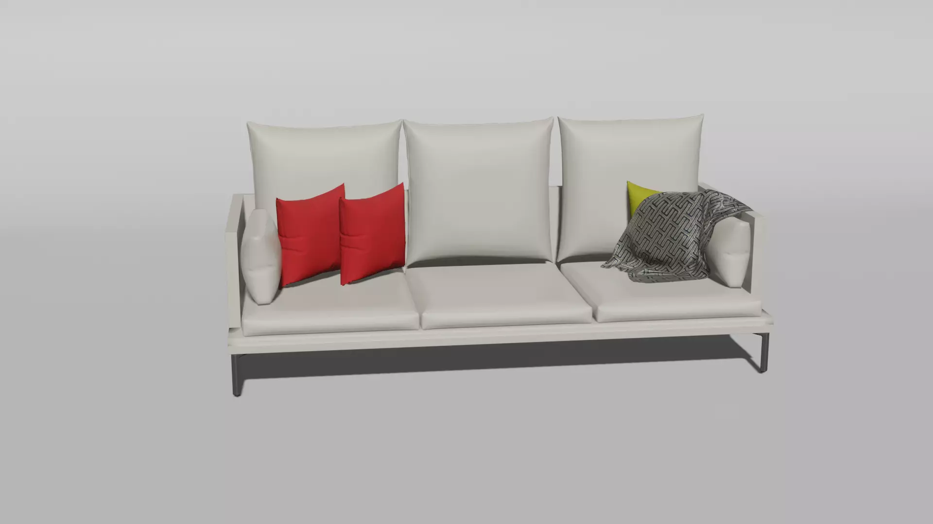 counch sofa with pillows Free 3D model_0
