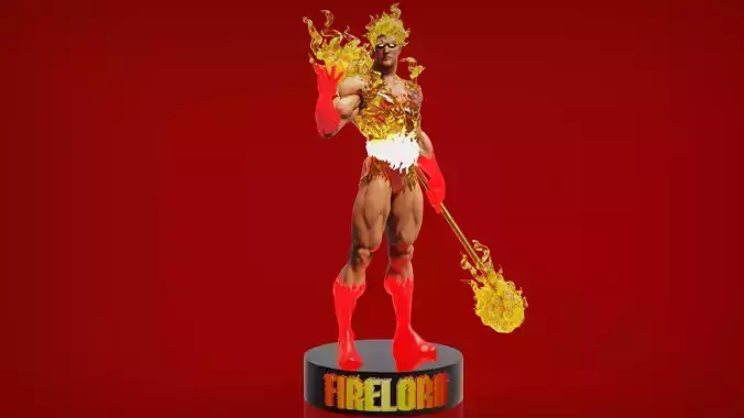 Firelord dc comics firestorm statue