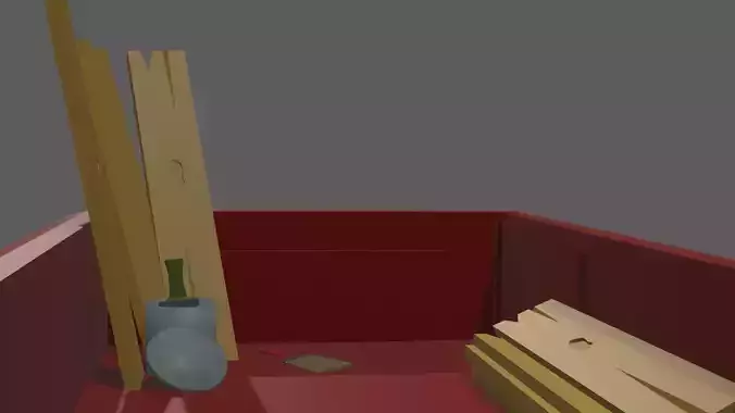 wooden boards paint and two brushes