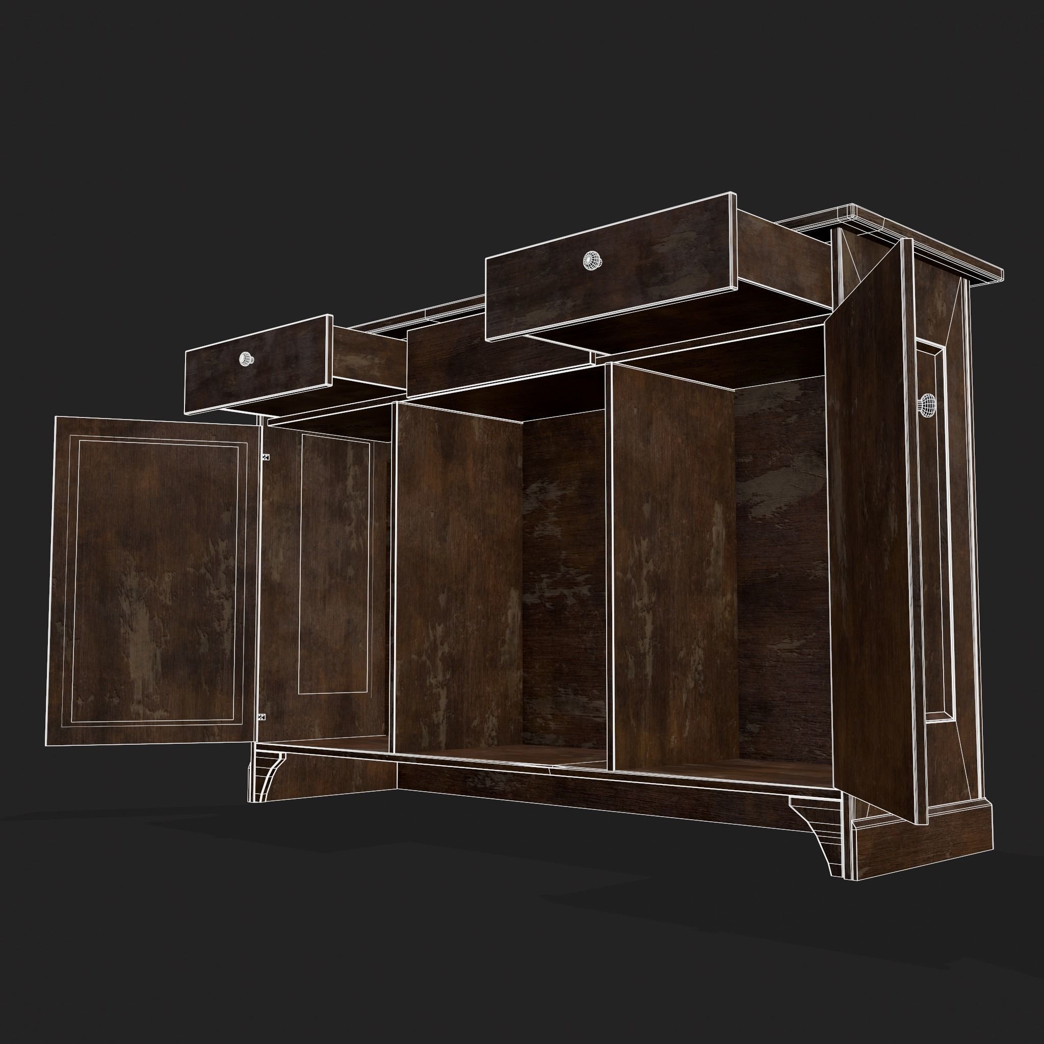 Rustic Cabinet and Drawer  3D Model Collection_19