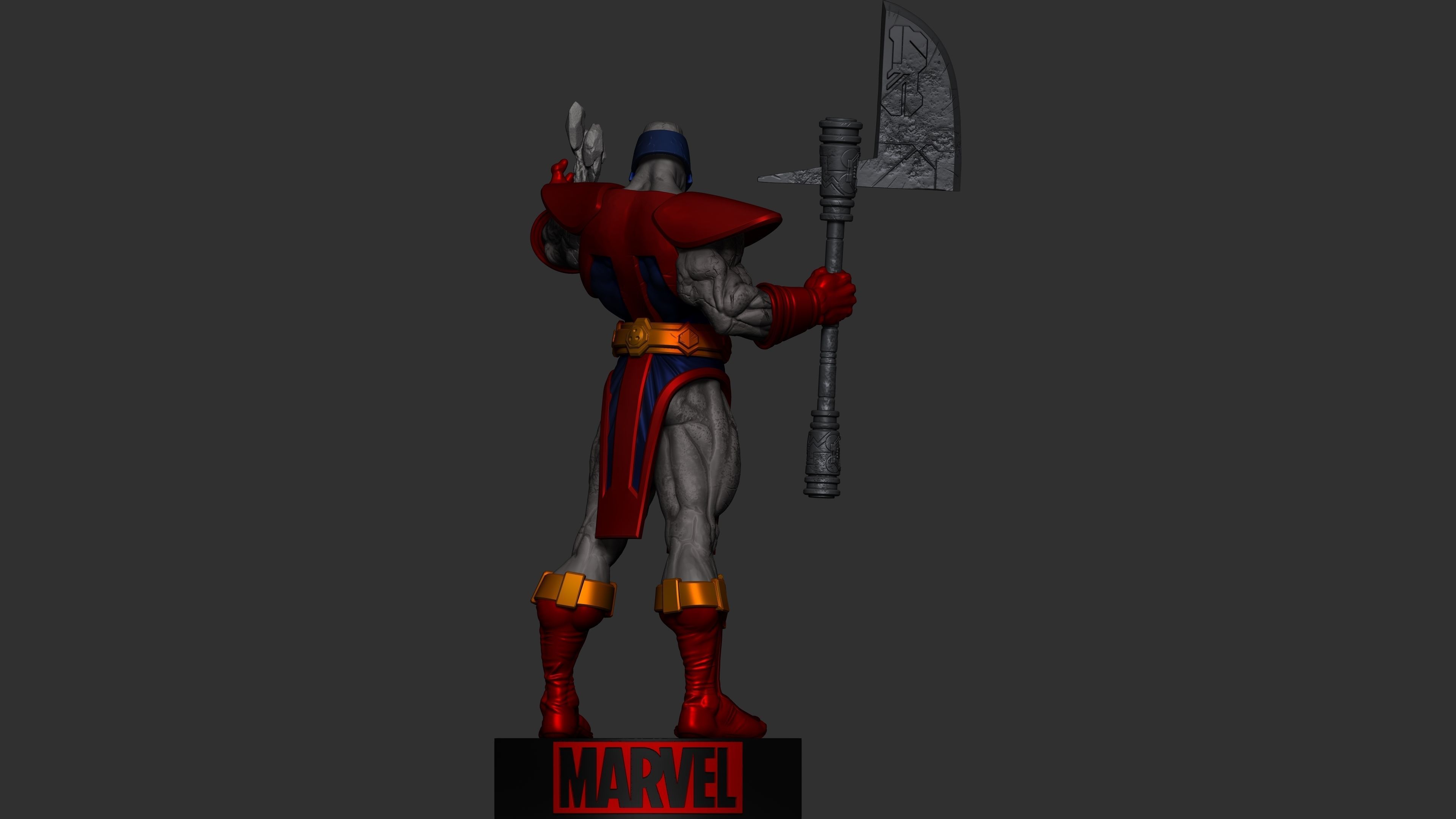 Terrax statue of superhero holding sword 3D print model_6