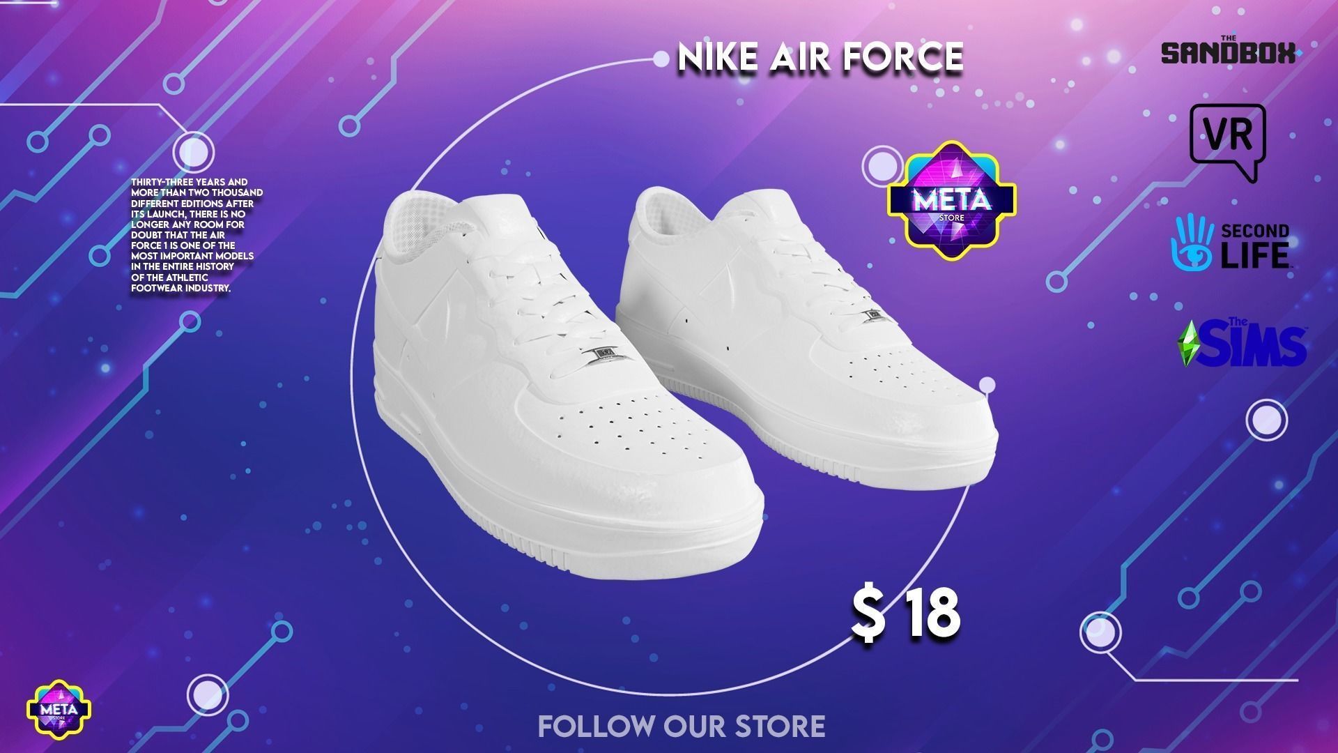 Nike Air Force 1 low white Low-poly 3D model_2