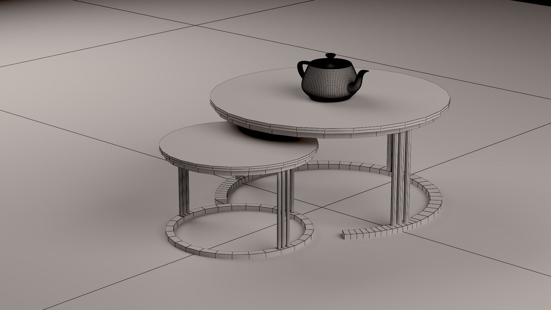 The Morden Table Low-poly 3D model_2