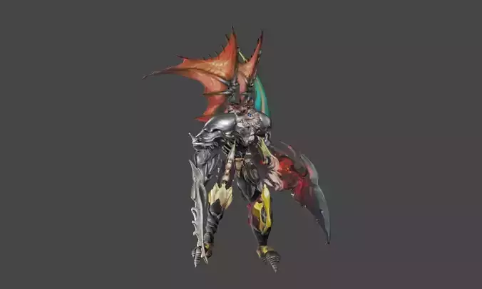 Zeloeman G 6 armored character with horns and wings