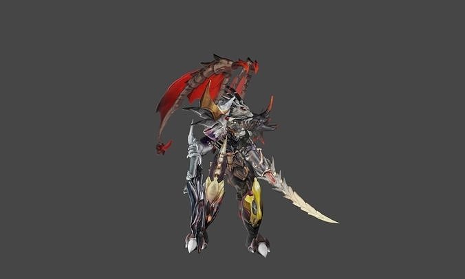 Zeloeman G 5 demon holding sword 3D model