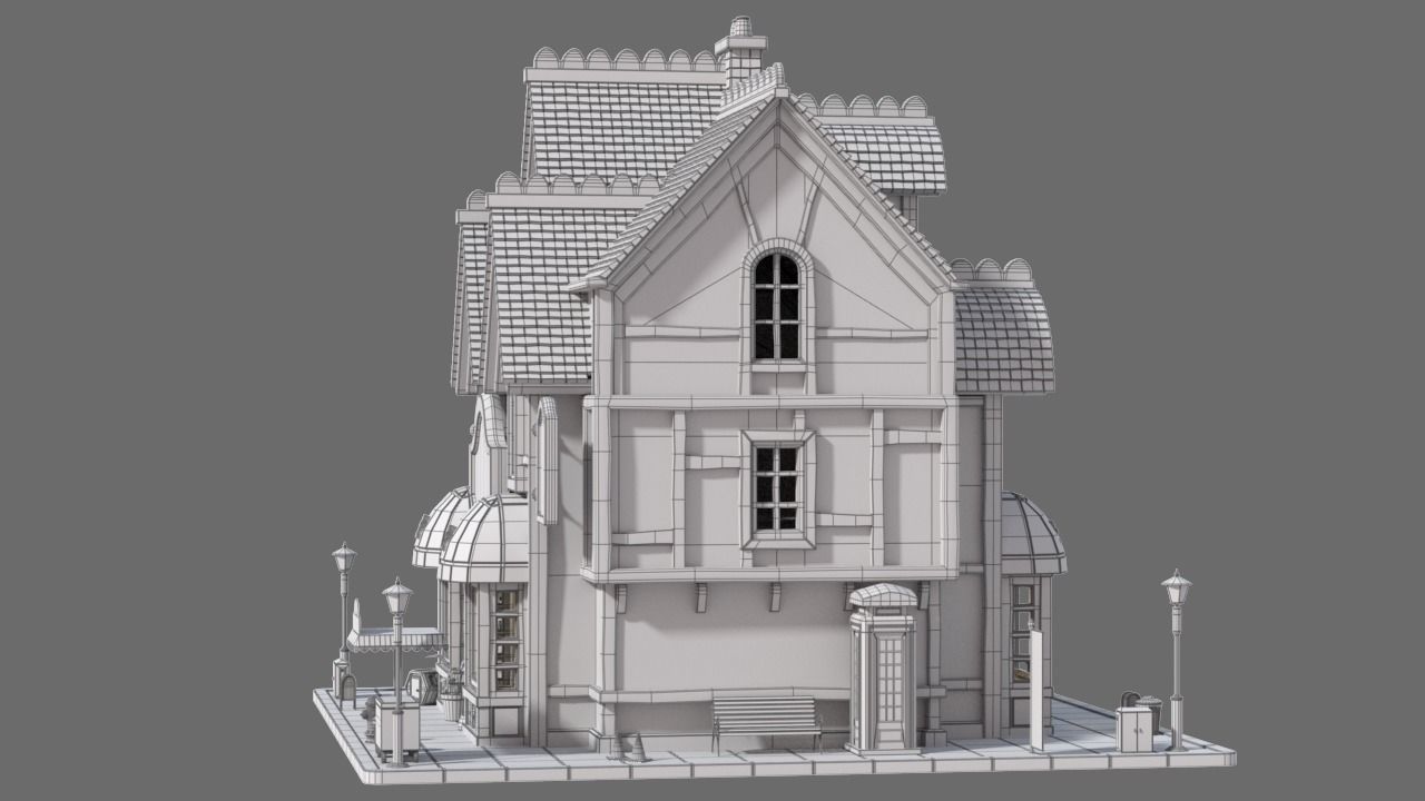 Cartoon House 13 3D model_8
