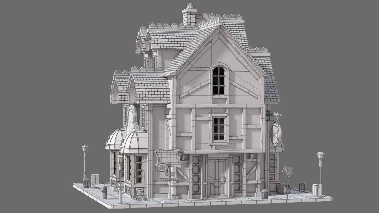 Cartoon House 13 3D model_11