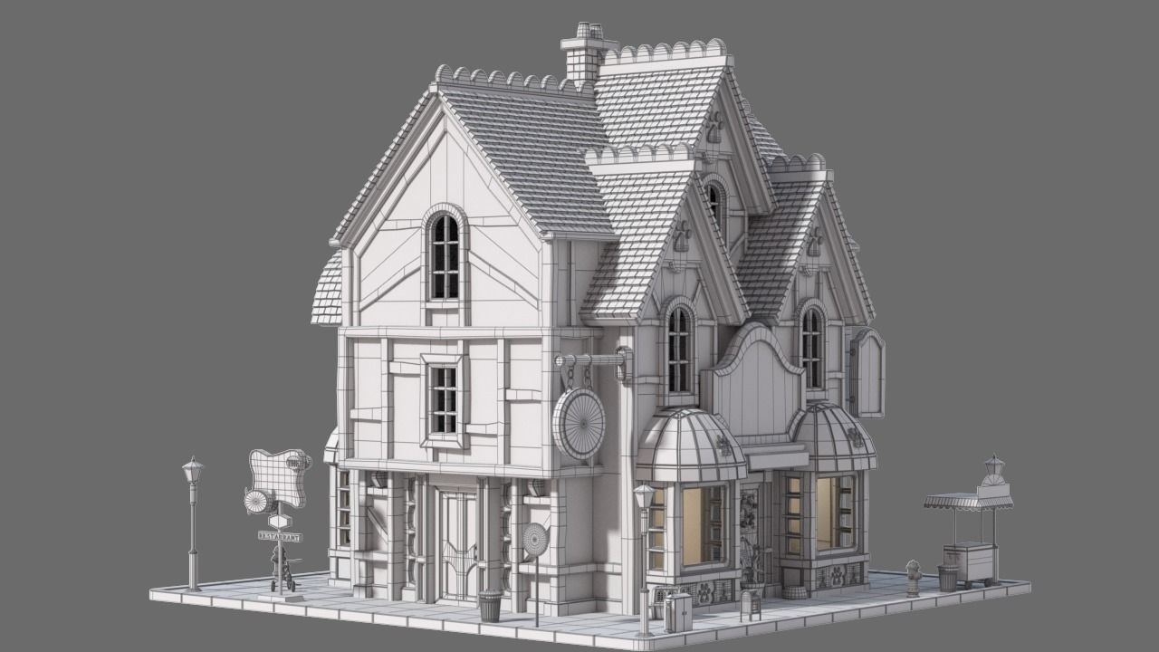 Cartoon House 13 3D model_12