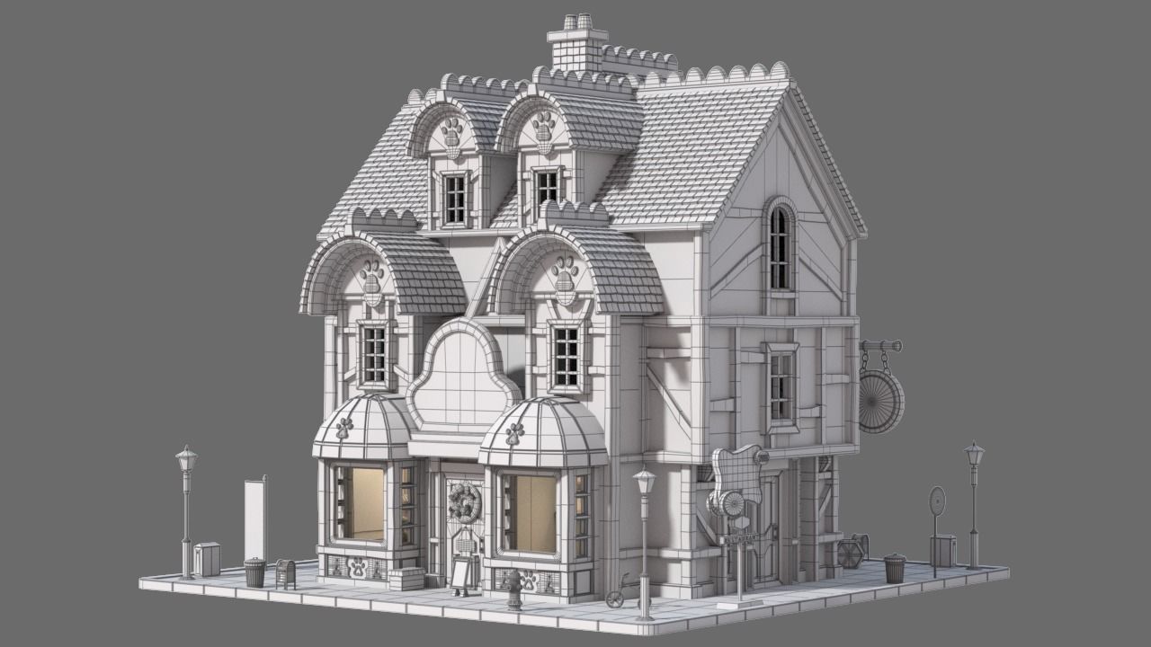 Cartoon House 13 3D model_10