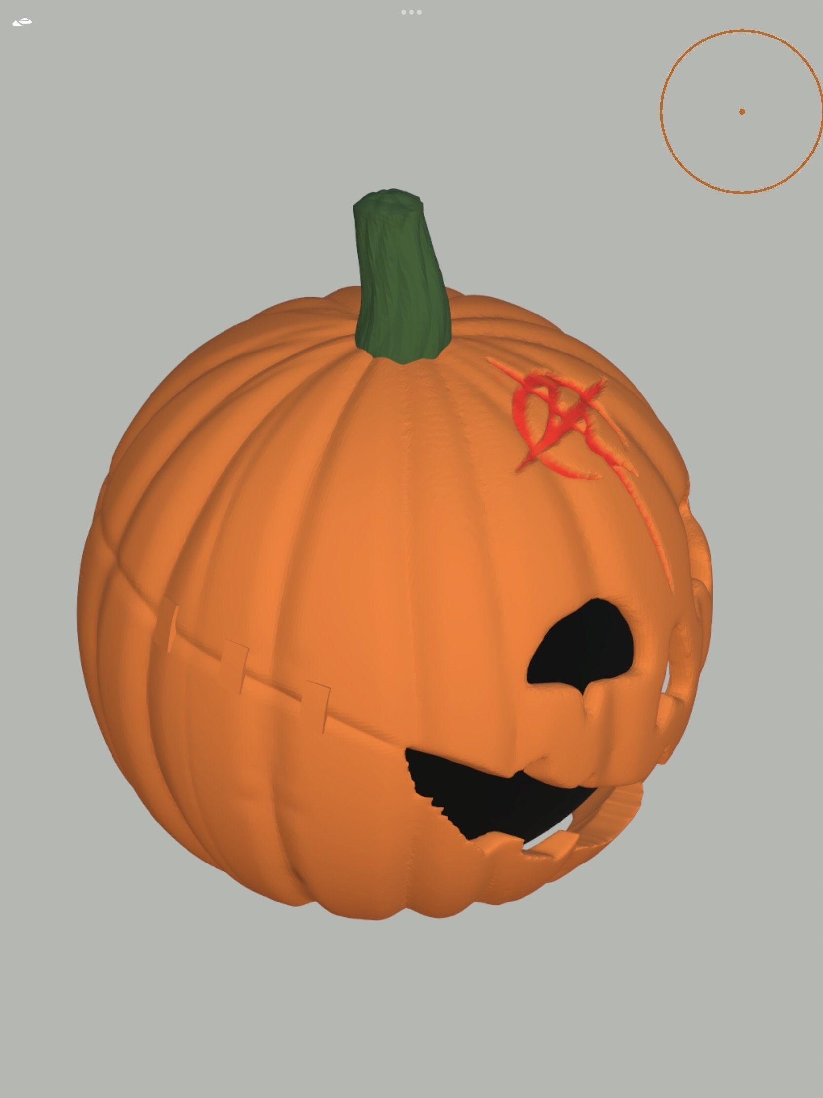 Fake mafty pumpkin helmet 3D print model_6