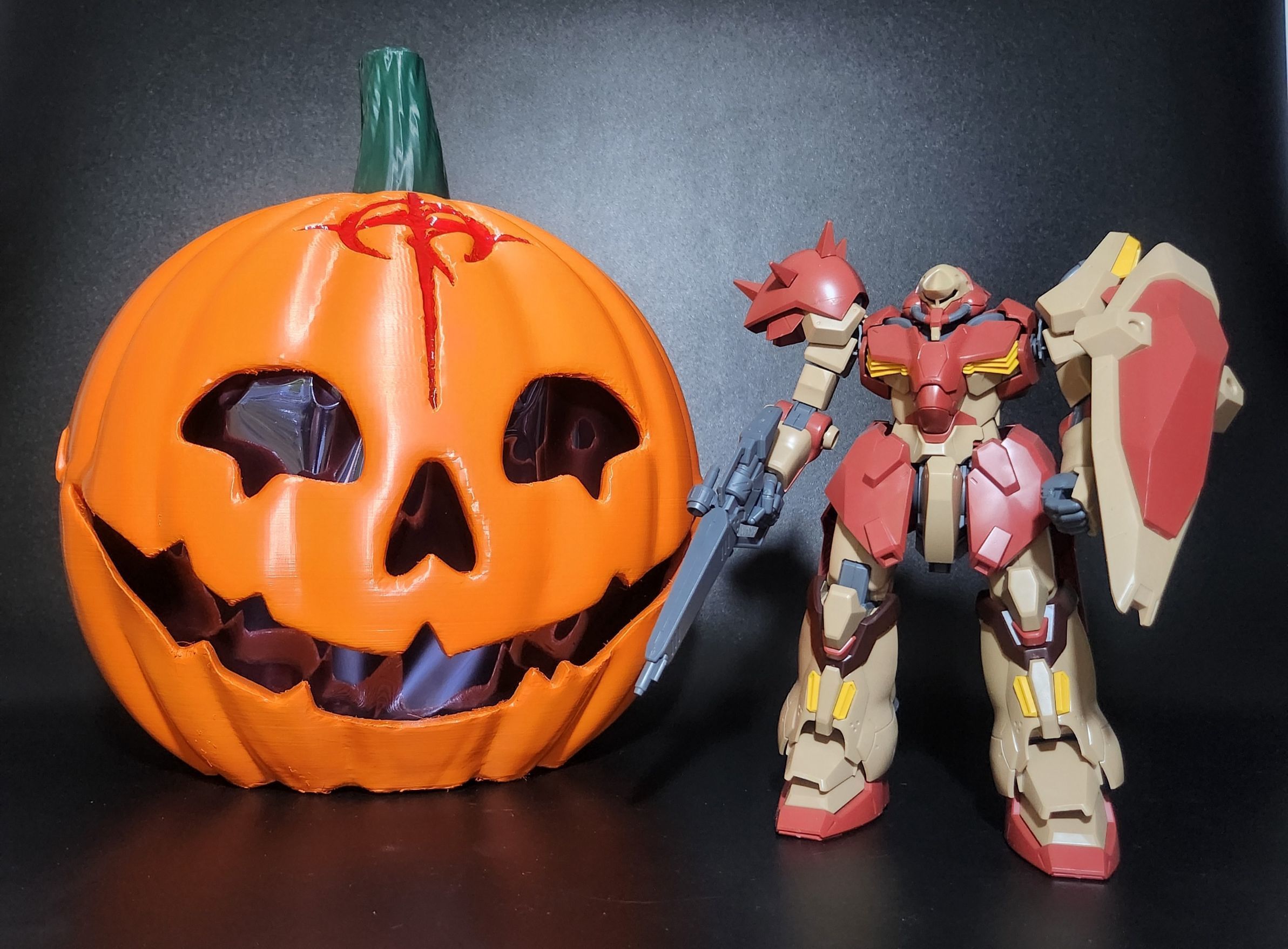 Fake mafty pumpkin helmet 3D print model_20