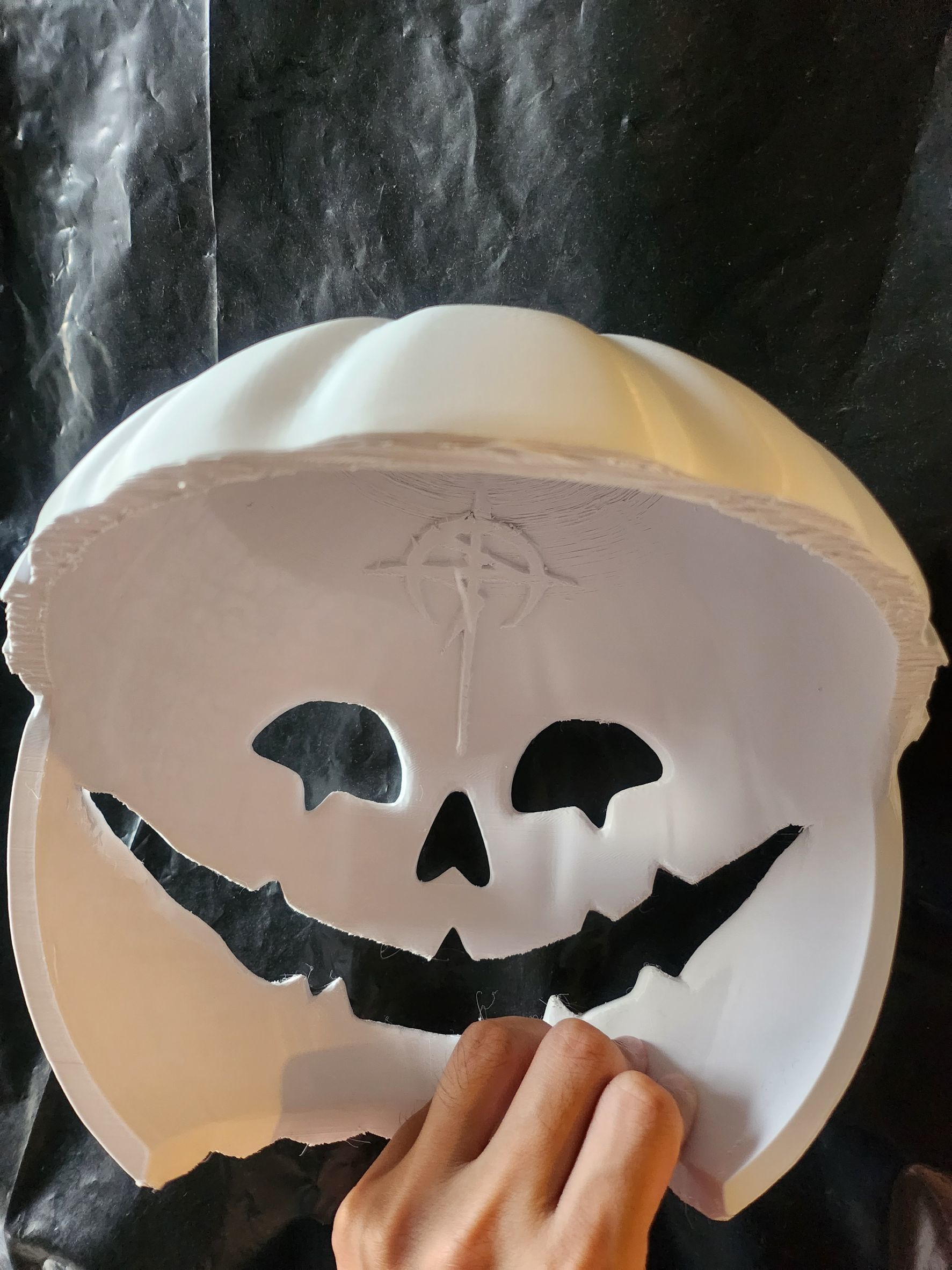 Fake mafty pumpkin helmet 3D print model_18
