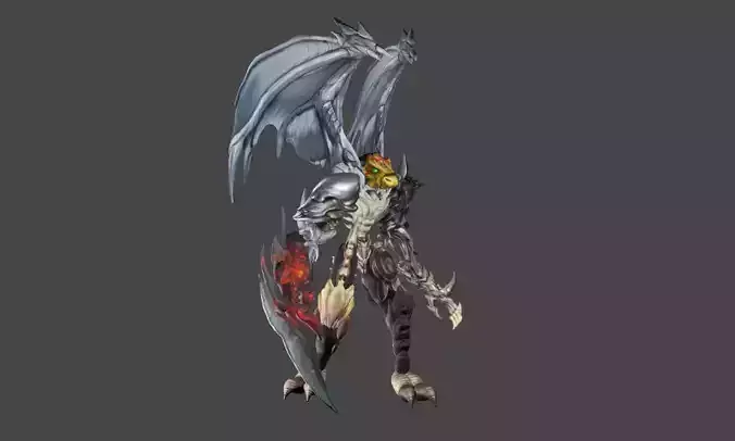 Zeloeman I 7 demon with wings and armor