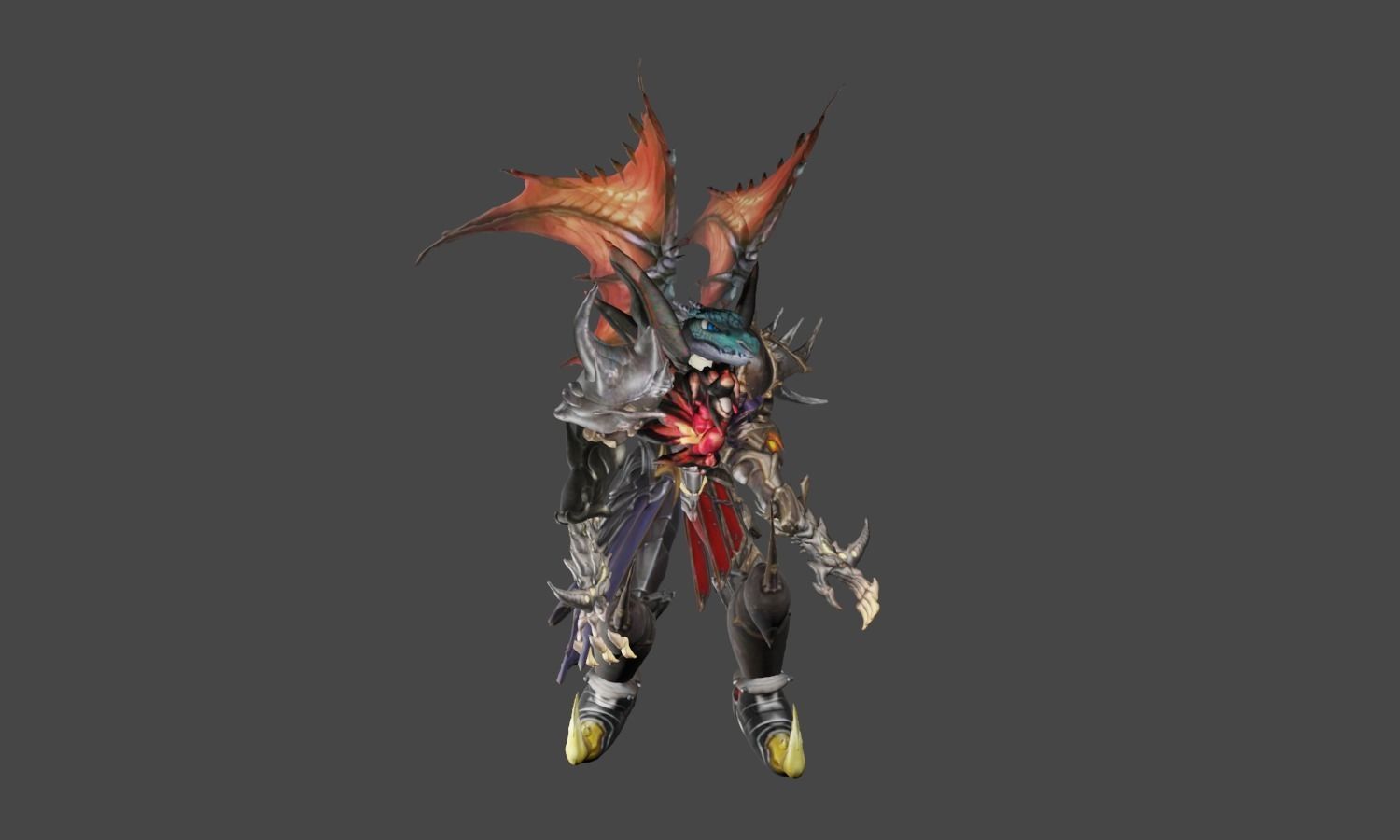 Zeloeman H 4 demon character with wings 3D model_5