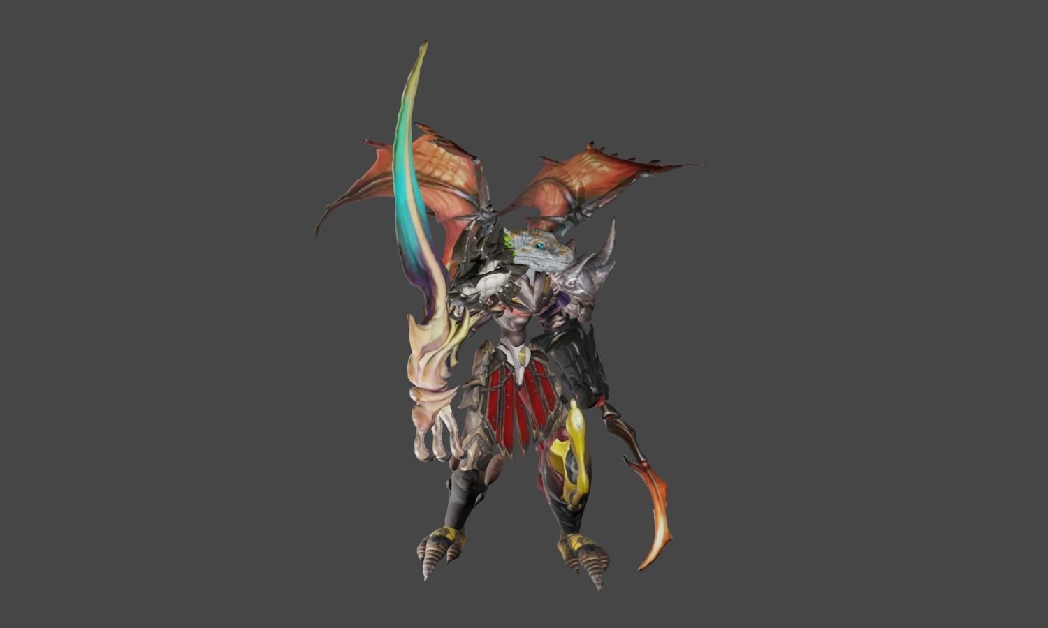 Zeloeman H 3 monster hunter character holding sword 3D model_18