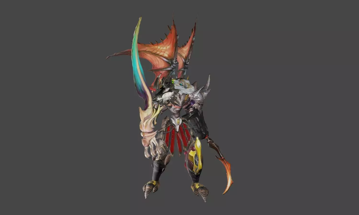 Zeloeman H 3 monster hunter character holding sword 3D model_0