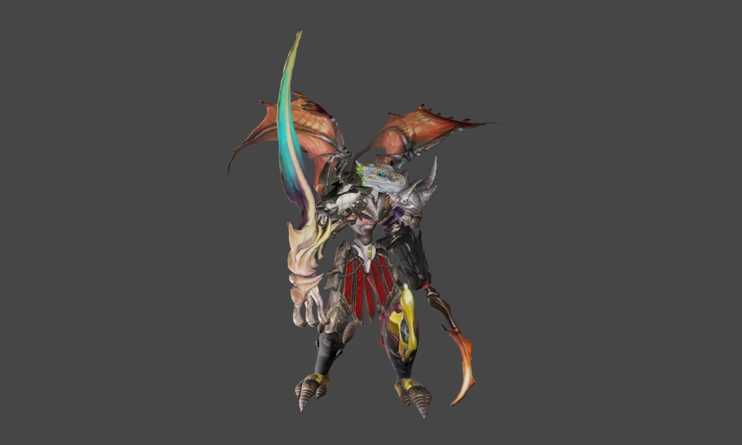 Zeloeman H 3 monster hunter character holding sword 3D model_17