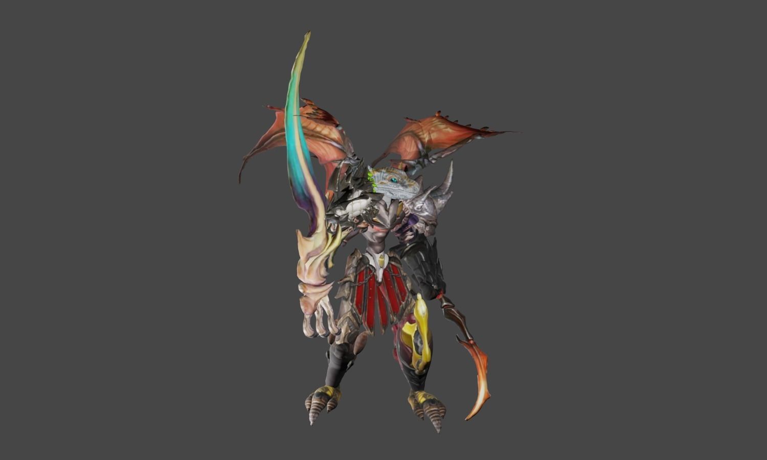 Zeloeman H 3 monster hunter character holding sword 3D model_16