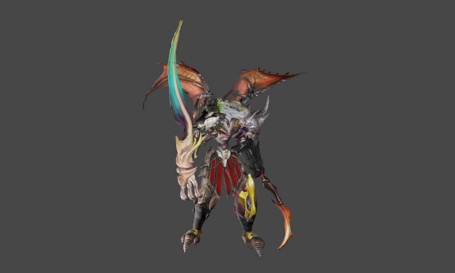 Zeloeman H 3 monster hunter character holding sword 3D model_12