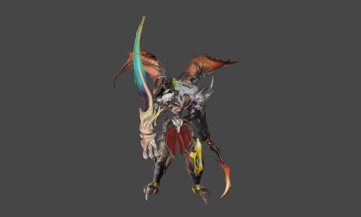 Zeloeman H 3 monster hunter character holding sword 3D model_13