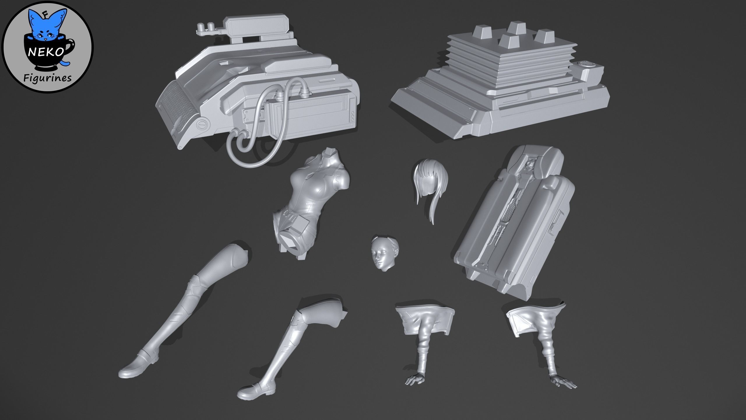 Lucy - STL Cyberpunk Edgerunners Anime Model for 3D Printing 3D print model_6