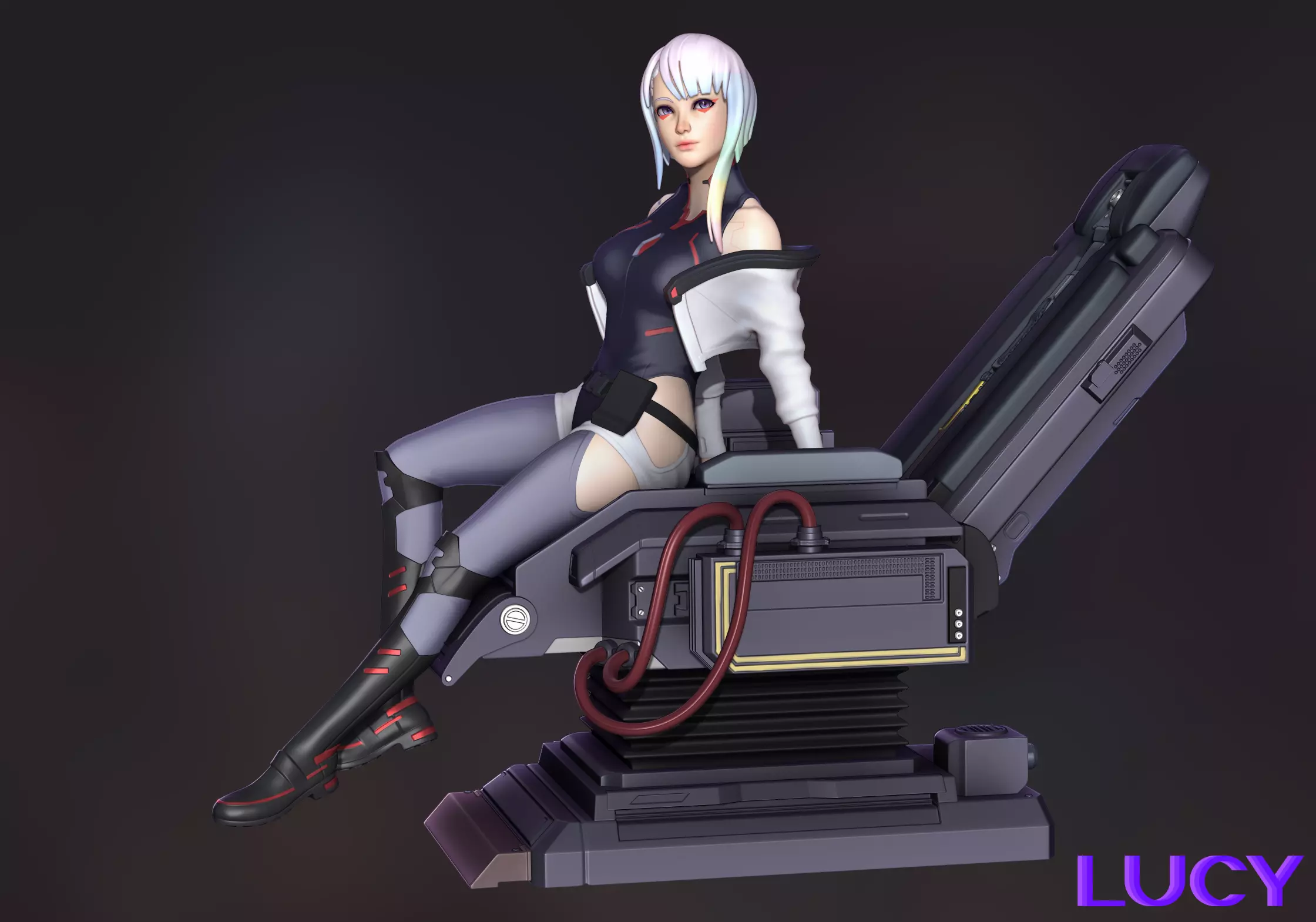 Lucy - STL Cyberpunk Edgerunners Anime Model for 3D Printing 3D print model_0