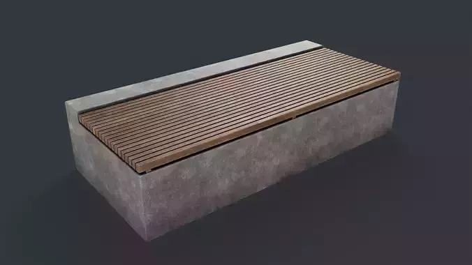 Modern Outdoor Bench 39 PBR Game Ready Low-poly 3D model