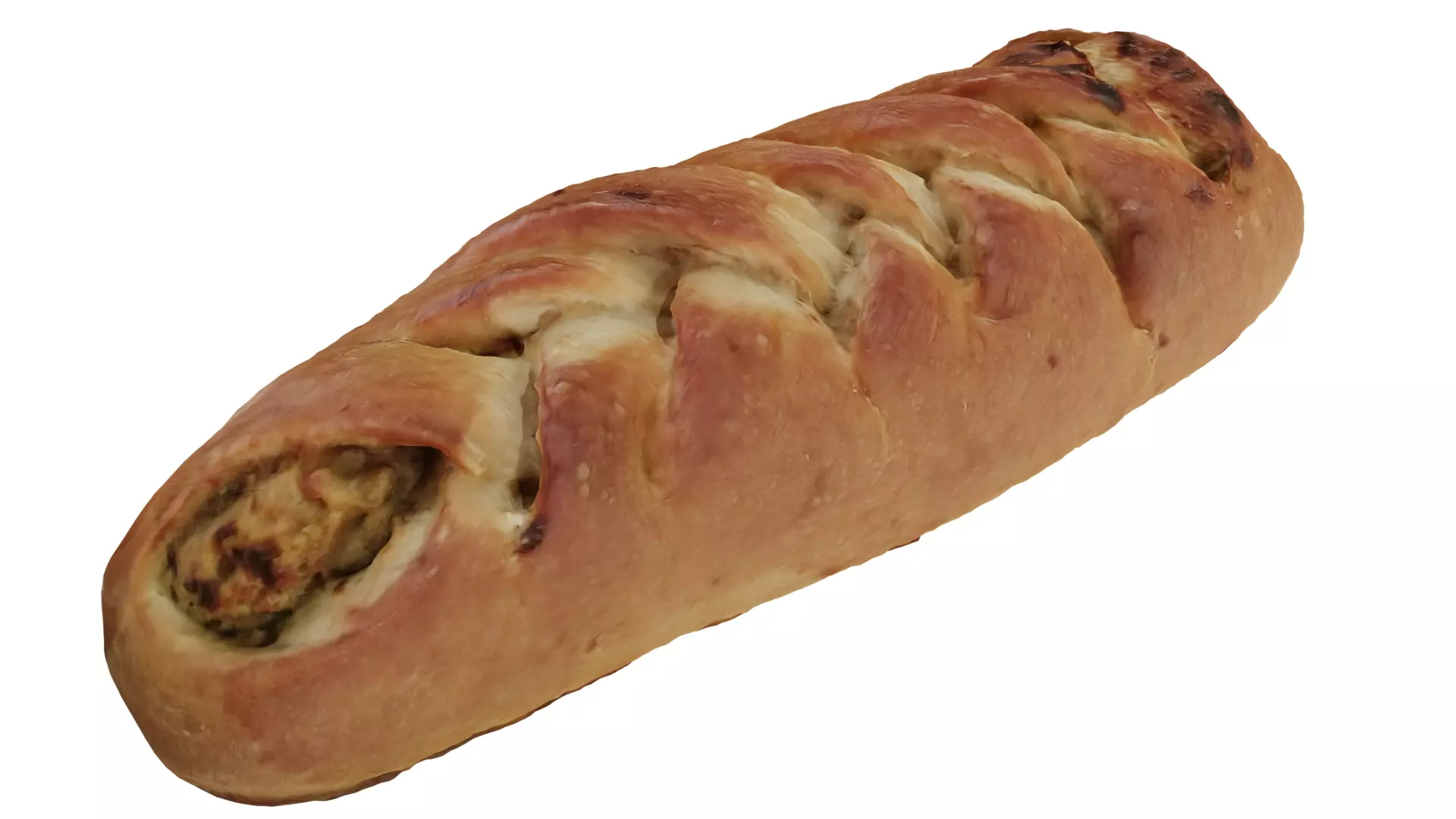 Double Braided Bread Scanned Low-poly 3D model_0