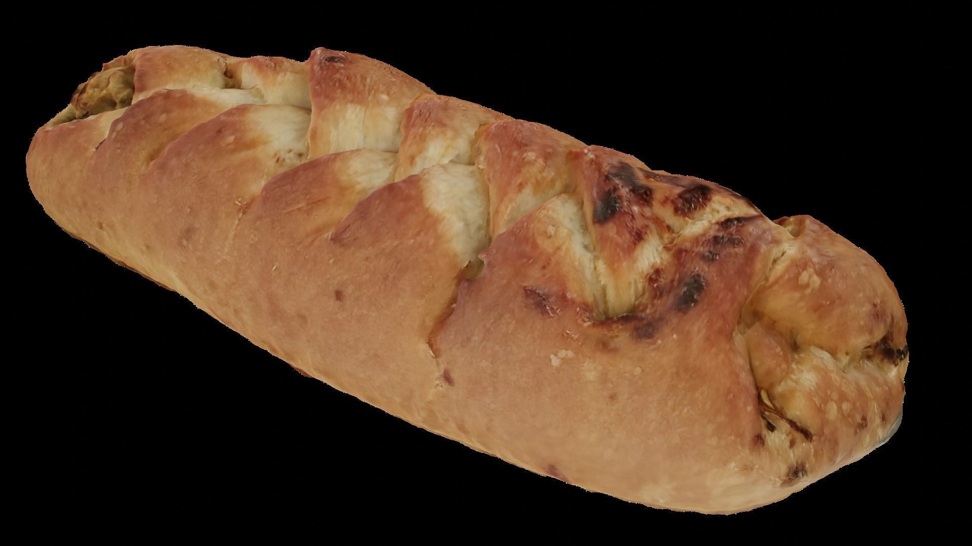 Double Braided Bread Scanned Low-poly 3D model_4