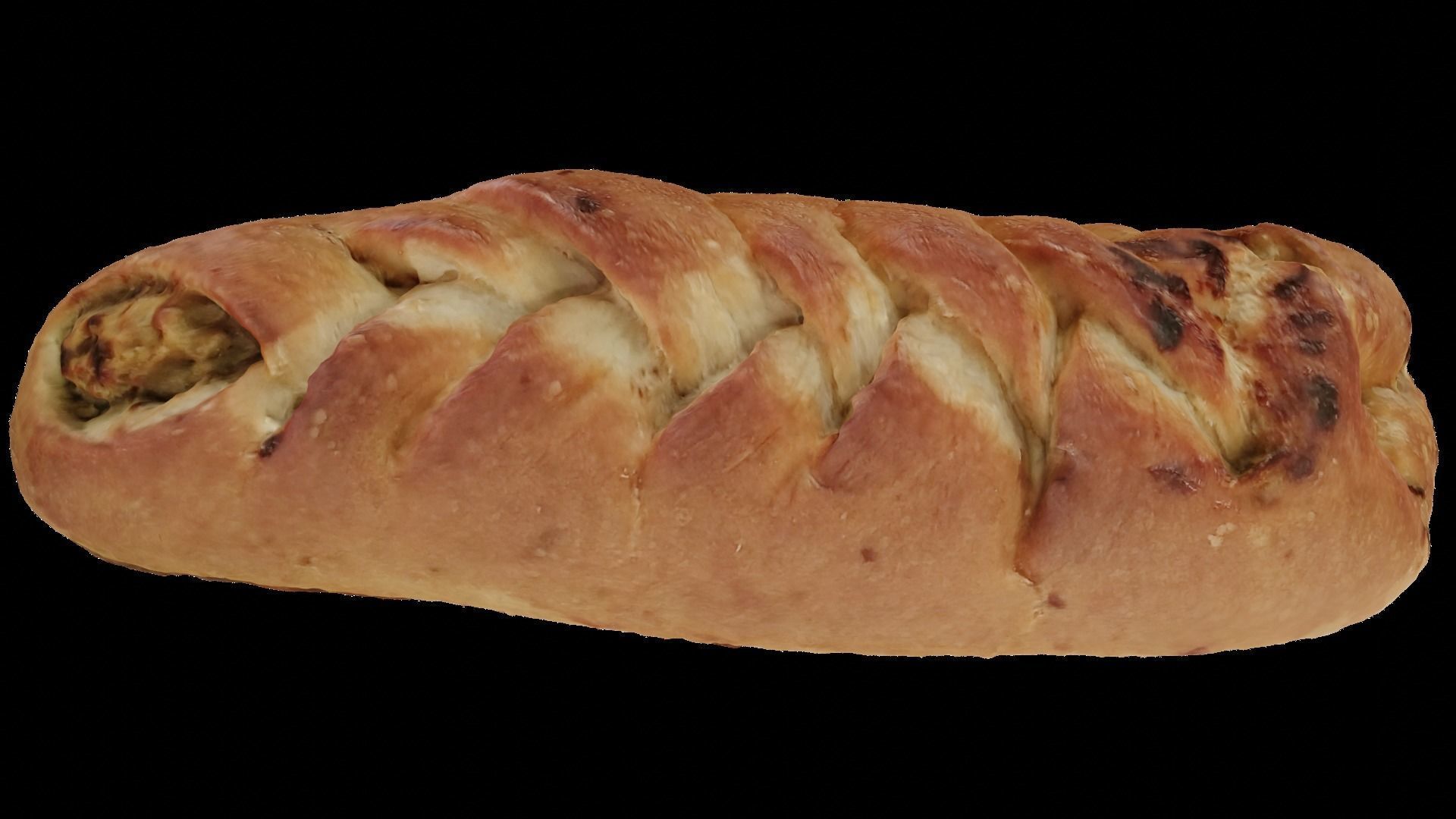 Double Braided Bread Scanned Low-poly 3D model_1