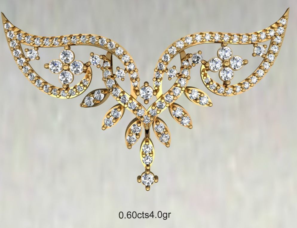 Women Necklace Pendant 3dm STL OBJ FBX Renders Details 3D print model_3