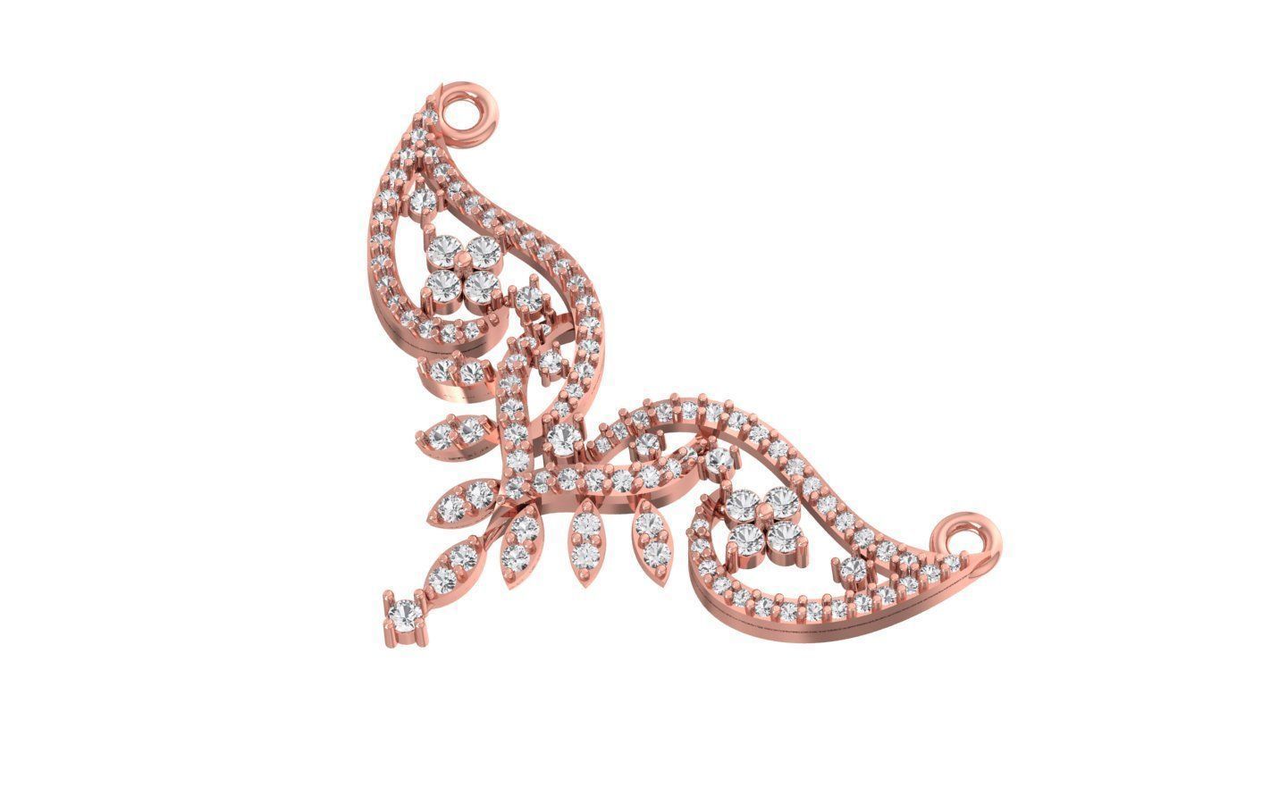 Women Necklace Pendant 3dm STL OBJ FBX Renders Details 3D print model_2