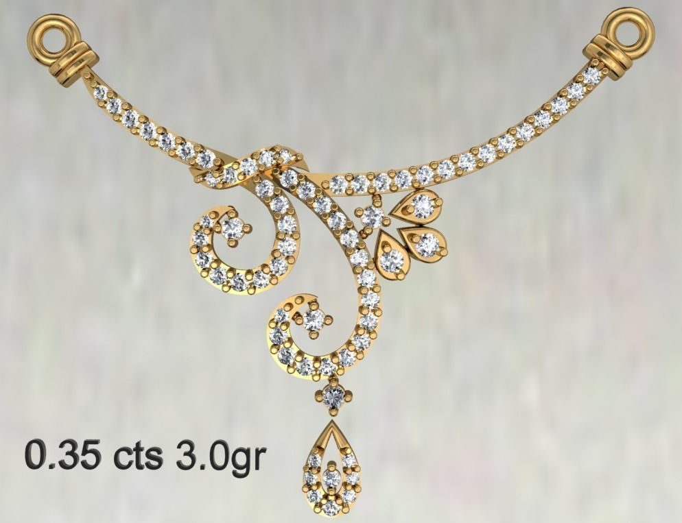 Women Necklace Pendant 3dm STL OBJ FBX Renders Details 3D print model_3