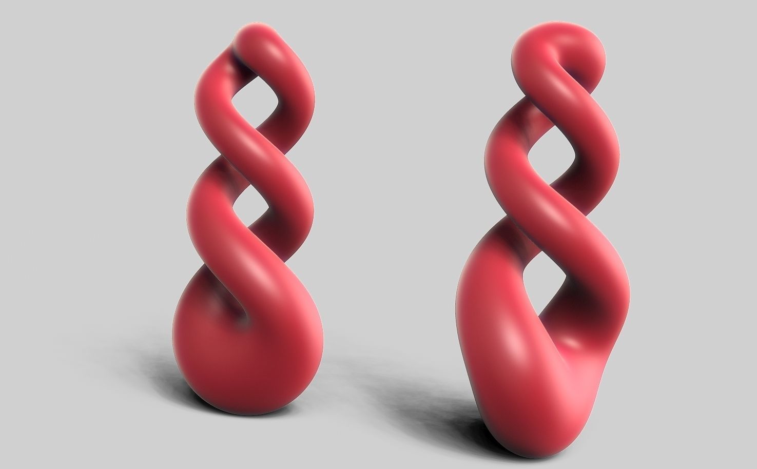 Pikorua double twist pendant  3D print model_3