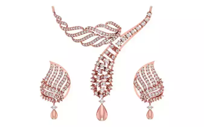 Women Earring Necklace Pendant 3dm STL OBJ FBX Renders Details 3D print model